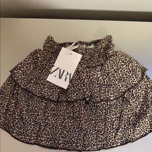 Zara Black and Tan Mini Skirt